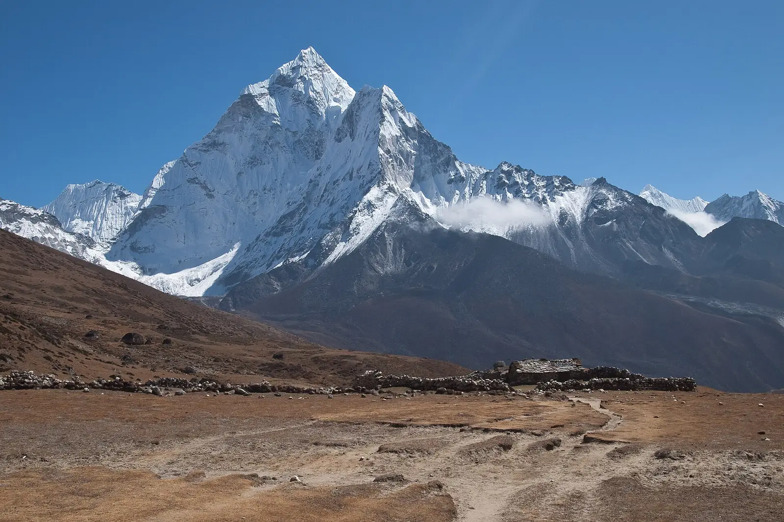 Ama Dablam above the trail in the Everest region